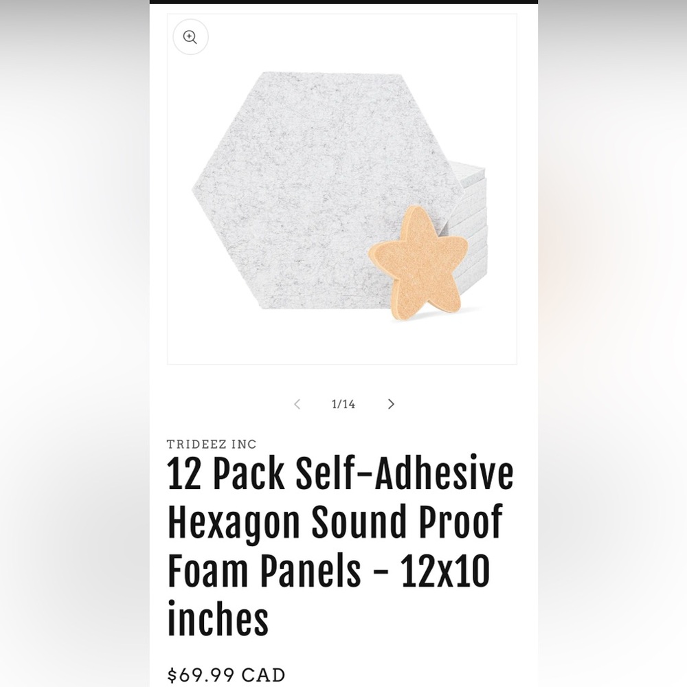 NIB Acoustic Soundproof Panels. Hexagon shaped,blue,self adhesive